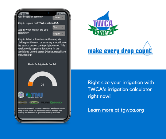Social media post about TWCA Irrigation Calculator