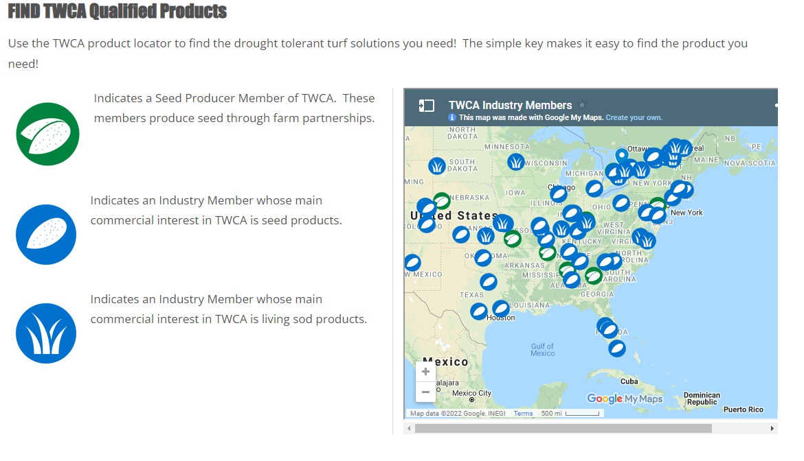 screenshot of Qualified Products map